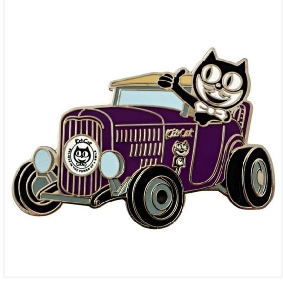 Kit-Cat Klock Purple Ford Roadster Enamel Pin - Picture 1 of 2